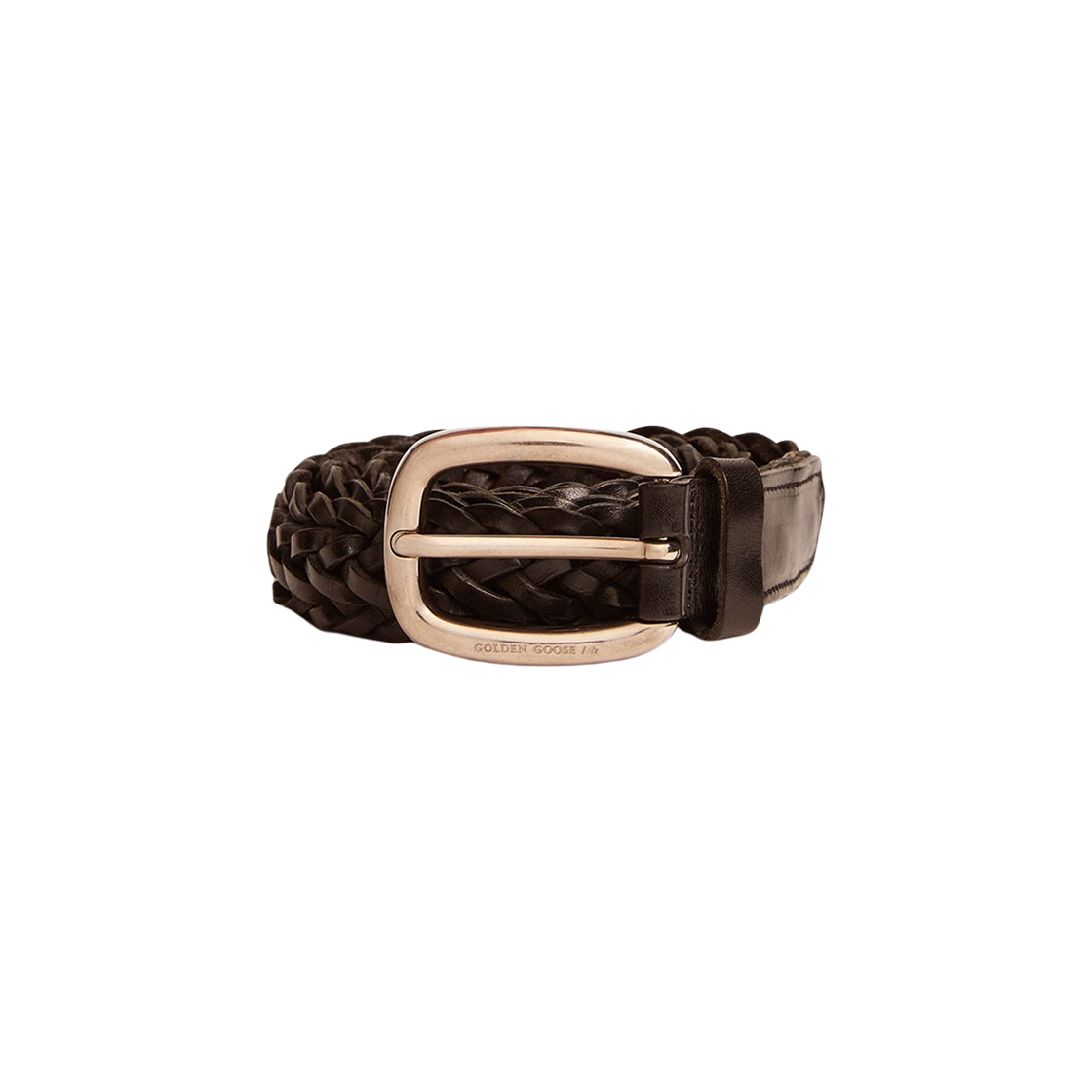 GMA00160-A000130-90100 Golden Goose Braided Leather Belt Black