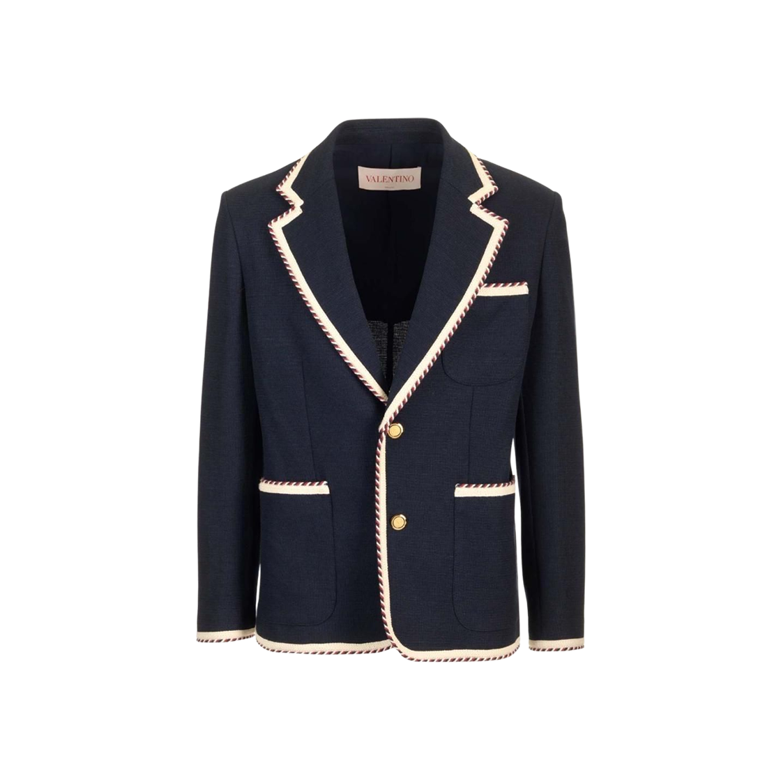 CEG75AMR598 Valentino Single Breasted Cotton Jacket Navy