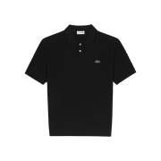 Lacoste Cable Short Sleeve Sweater Polo Shirt Black