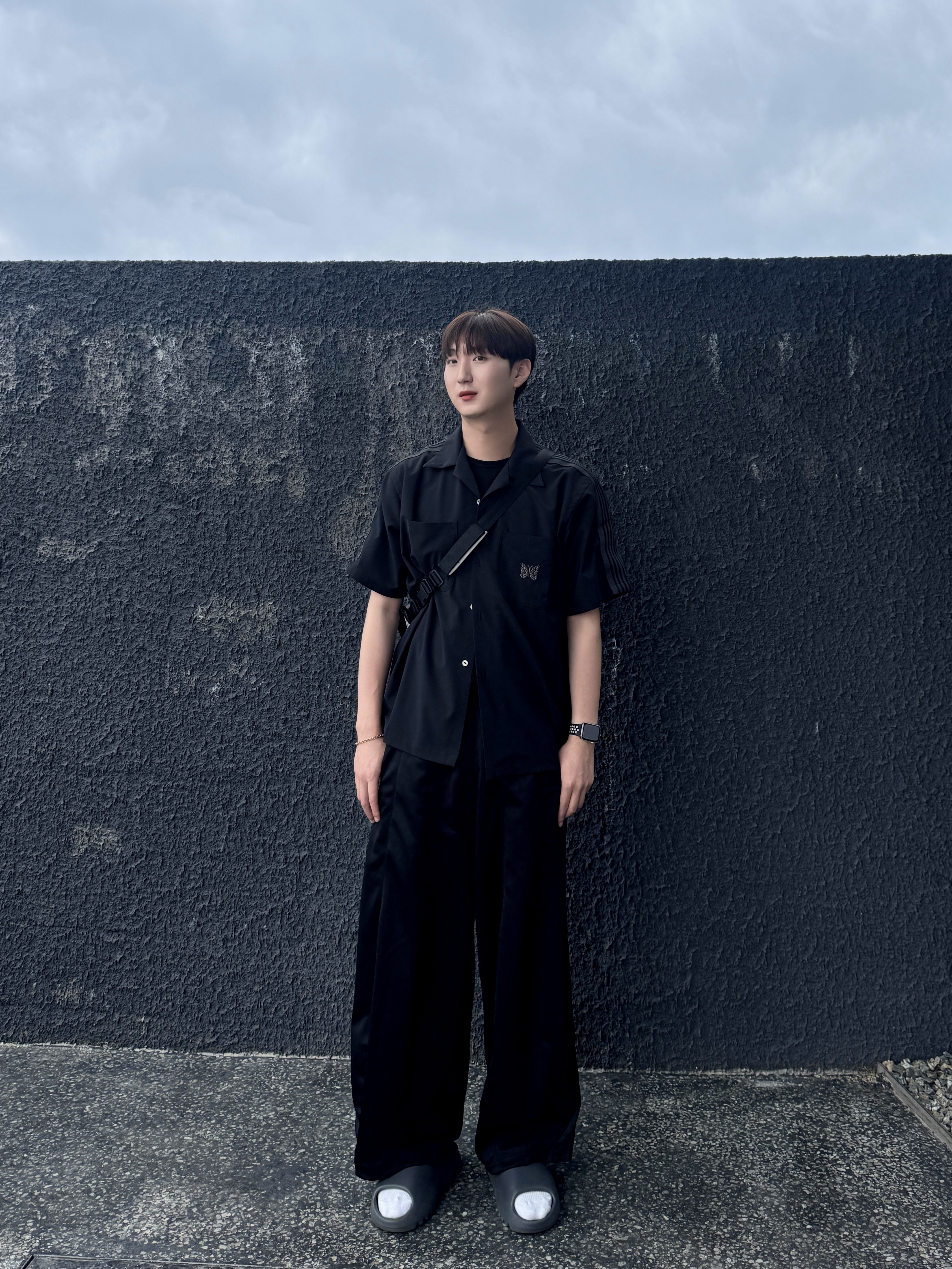 Needles x LHP H.D. Track Pants Poly Smooth Black - LHP Exclusive, Adidas Yeezy Slide Onyx 착용 스타일 - 2