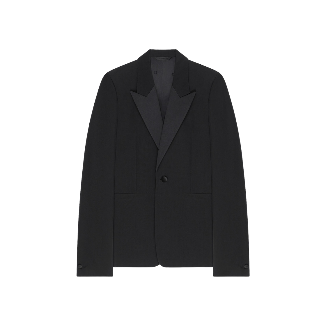 지방시 새틴 칼라 울 슬림핏 자켓 블랙(Givenchy Slim Fit Jacket in Wool with Satin Collar Black)
