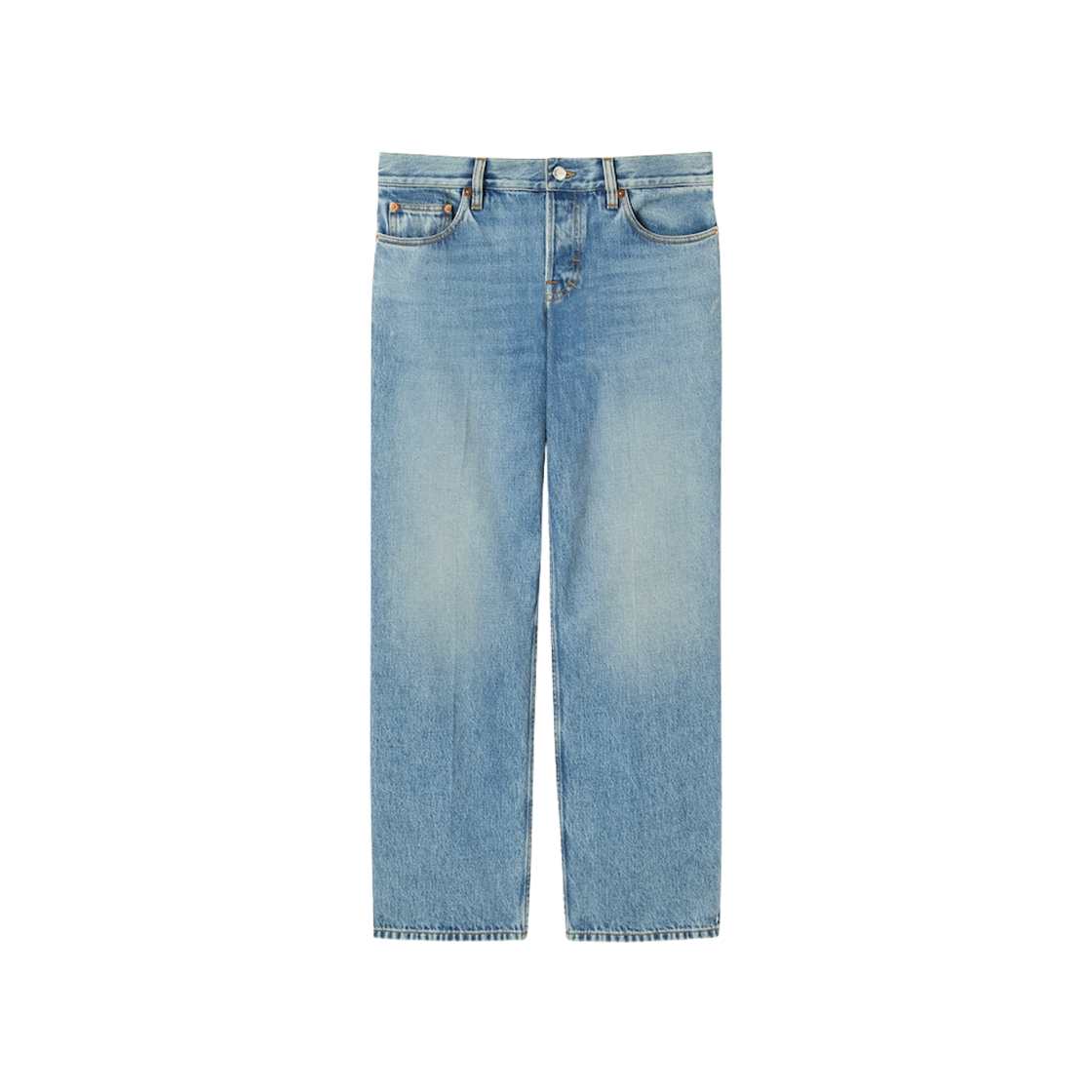 (W) 구찌 스트레이트 핏 데님 팬츠 라이트 블루((W) Gucci Straight Fit Denim Pants Light Blue)