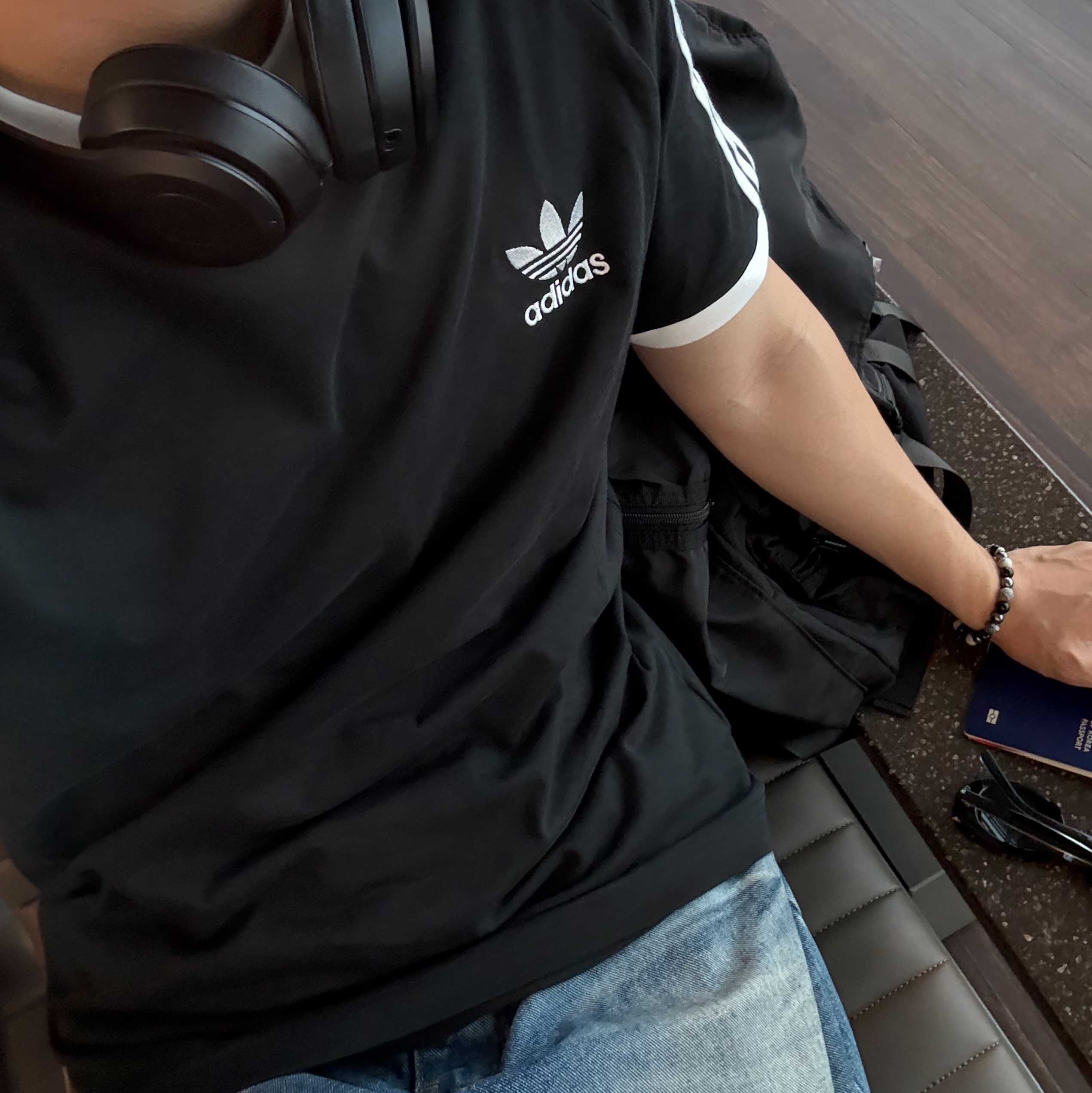 Adidas Adicolor Classics 3-Stripes T-Shirt Black - KR Sizing 착용 스타일 - 3