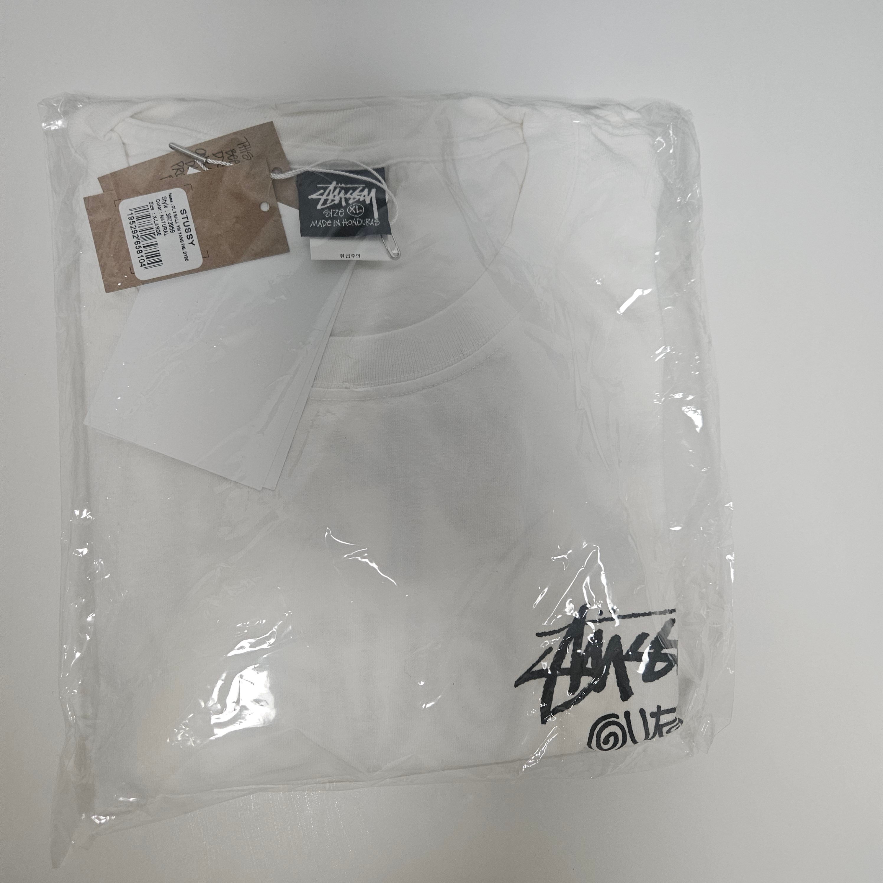 Stussy x Our Legacy Work Shop 8 Ball Pigment Dyed Yin Yang T-Shirt Natural 착용 스타일