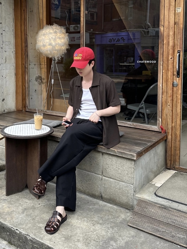 Jerusalem Sandals No.1063 Michael Slide Brown 착용 스타일 - 9