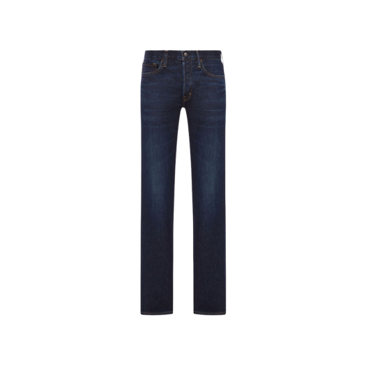 DPH001-DMC073-HB841 Tom Ford Straight Denim Jeans Dark Blue