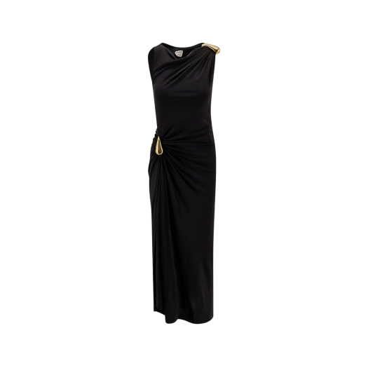 831590V4YX01000 (W) Bottega Veneta Viscose Jersey Dress Black