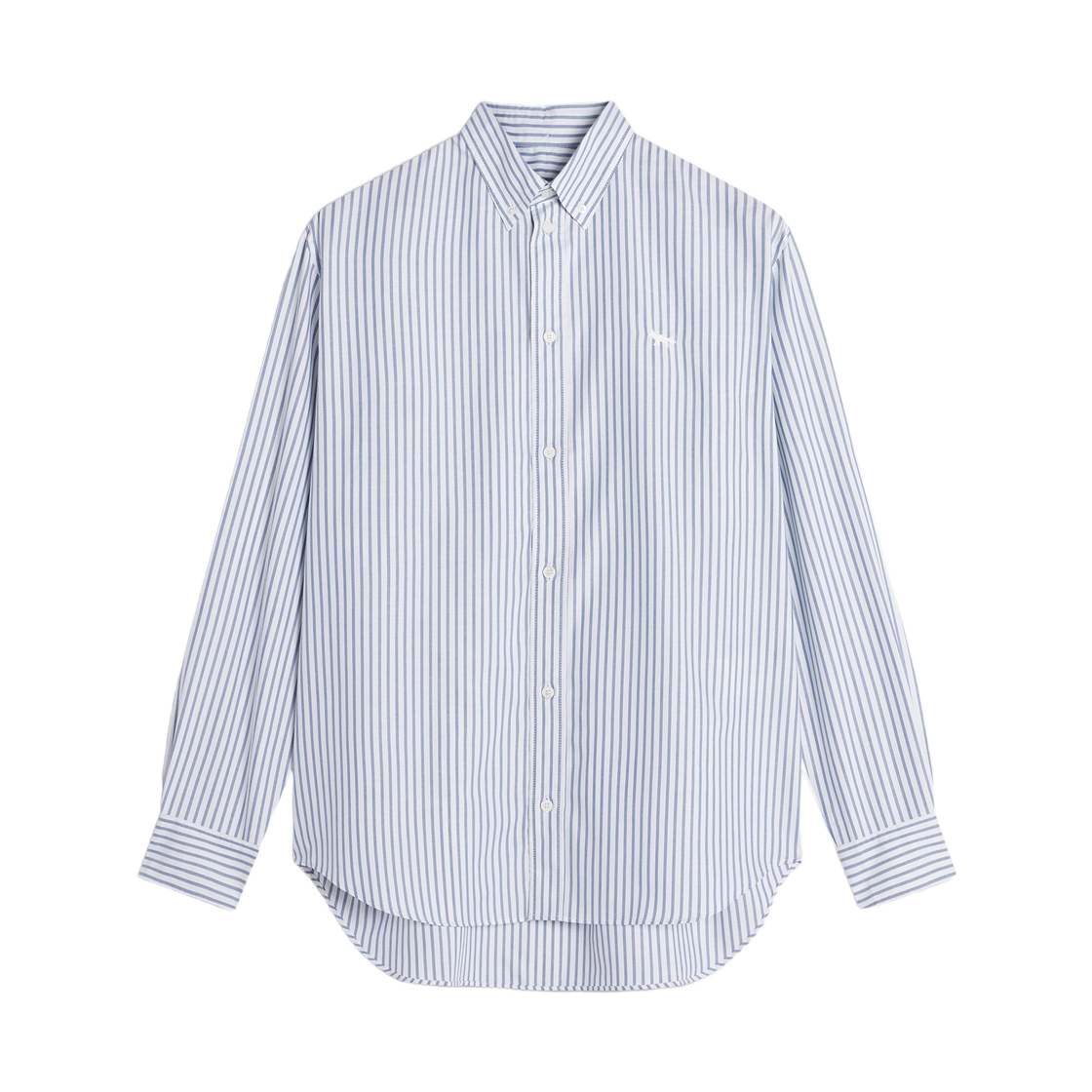 PM00413WC5079-0333 Maison Kitsune Profile Fox Button Down Shirt Cloud Blue