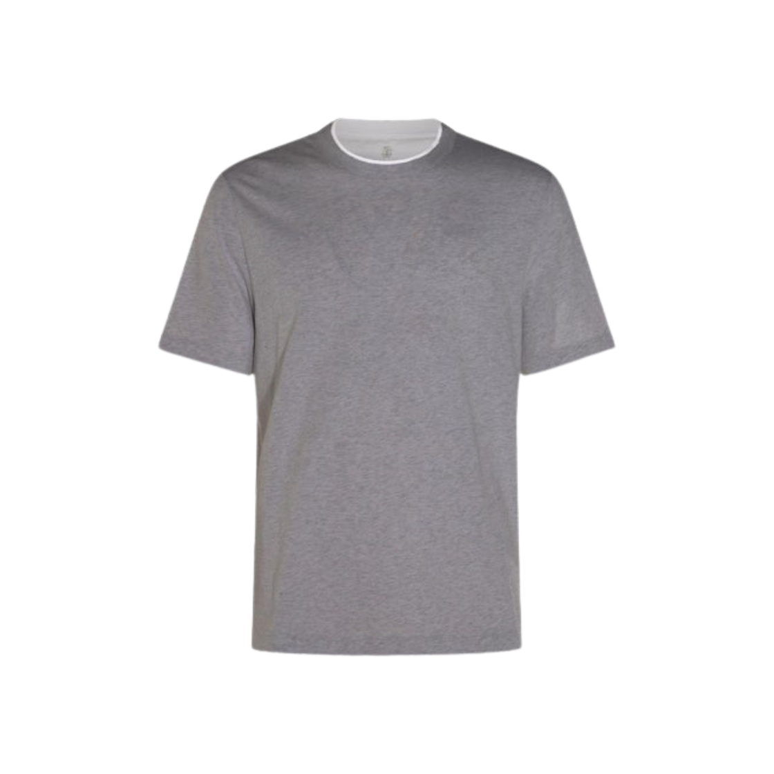 M0B137427C-Y918 Brunello Cucinelli Jersey T-Shirt with Ribbed Hem Grey