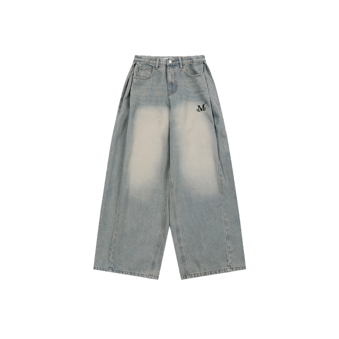 무센트 펜타 사이드 핀턱 데님 팬츠 남녀공용 A타입 미드 데님(중청)(MUCENT Penta Side Pintuck Denim Pants Unisex Atype Mid Denim)