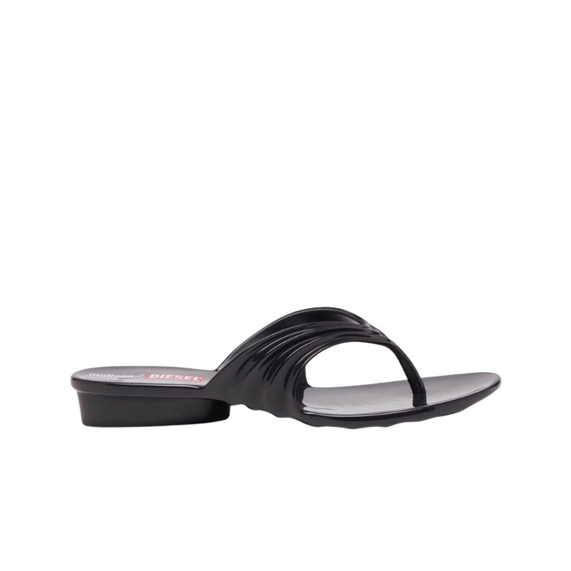 P01609PS916-T8246 (W) Diesel x Melissa Quantum Thong Flip-Flops Black