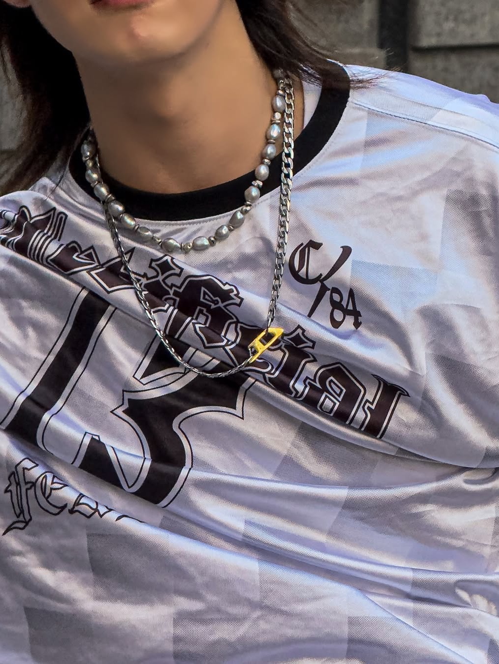 Diesel Dx1343 Stainless Steel Chain Necklace Silver 착용 스타일
