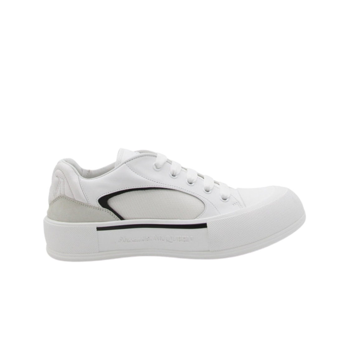 777241W4SS39061 Alexander McQueen Skate Deck Plimsoll Sneakers White Black