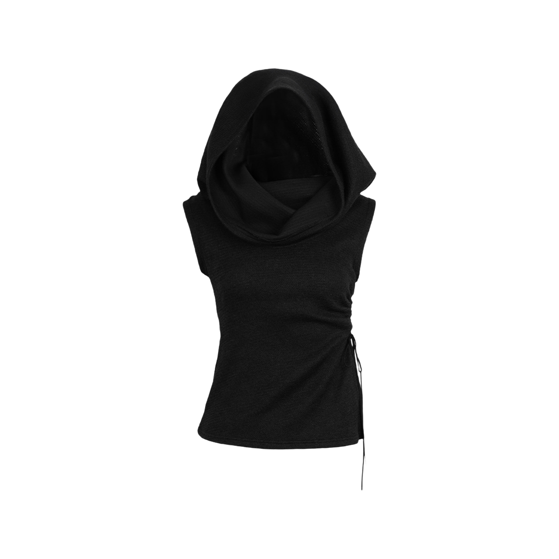 러프넥 니트 후드 오프숄더 블랙(Roughneck Knit Hood Off Shoulder Black)