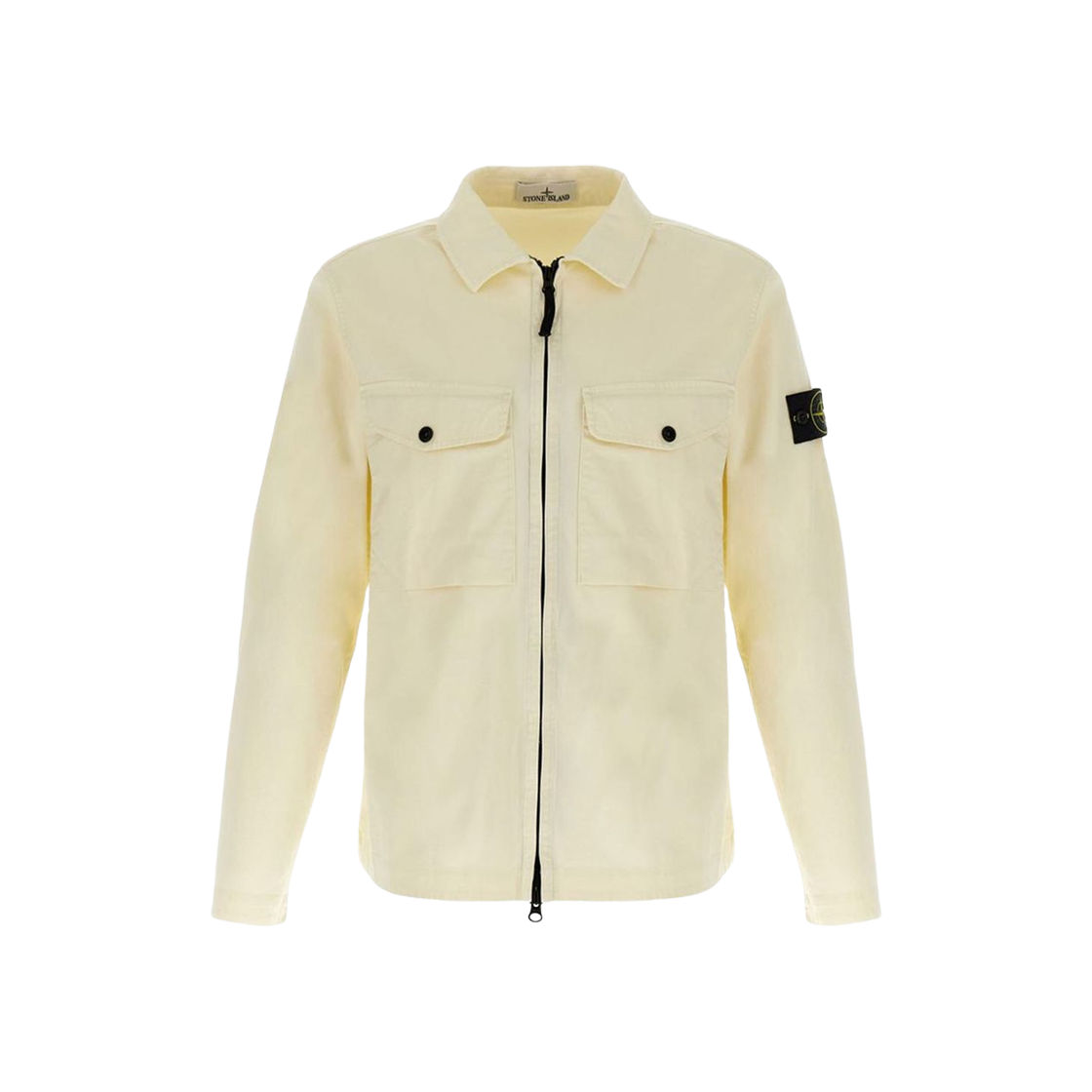 K1S1512001-28S0012-V0093 Stone Island 1200128 Organic Stretch Cotton Satin Overshirt Ivory - 25SS