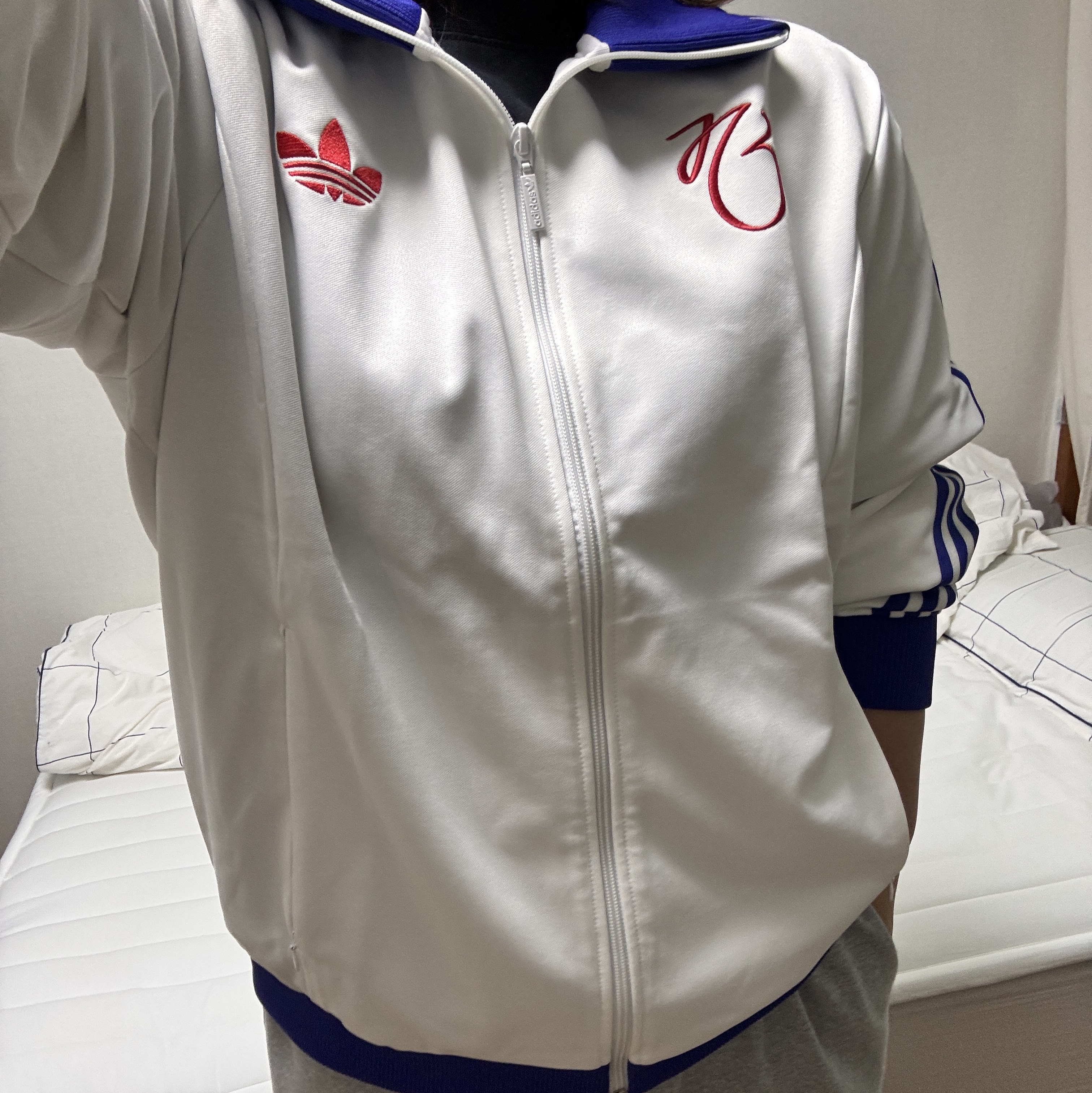 Adidas Jude Bellingham Sports Jacket White - KR Sizing 착용 스타일 - 1