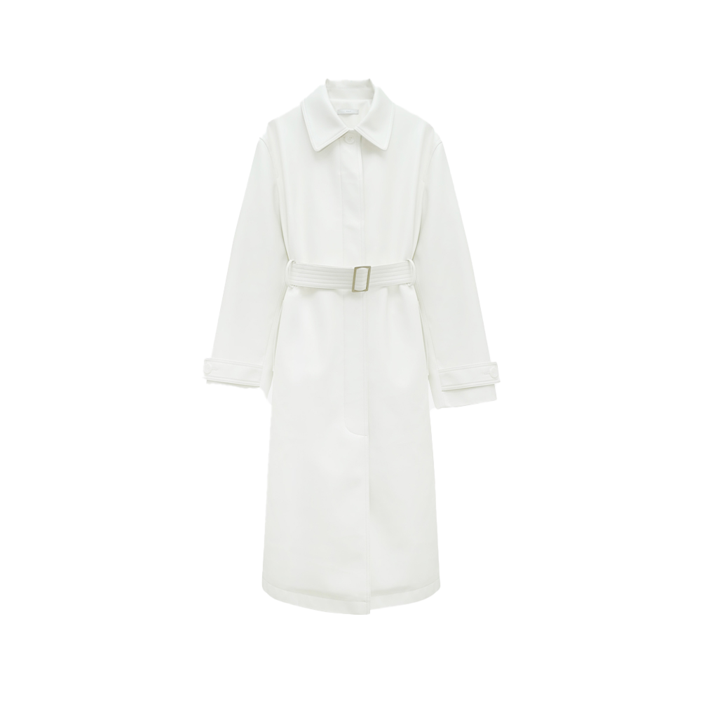 YJ0079 YUJI Ramskin Long Coat Off White