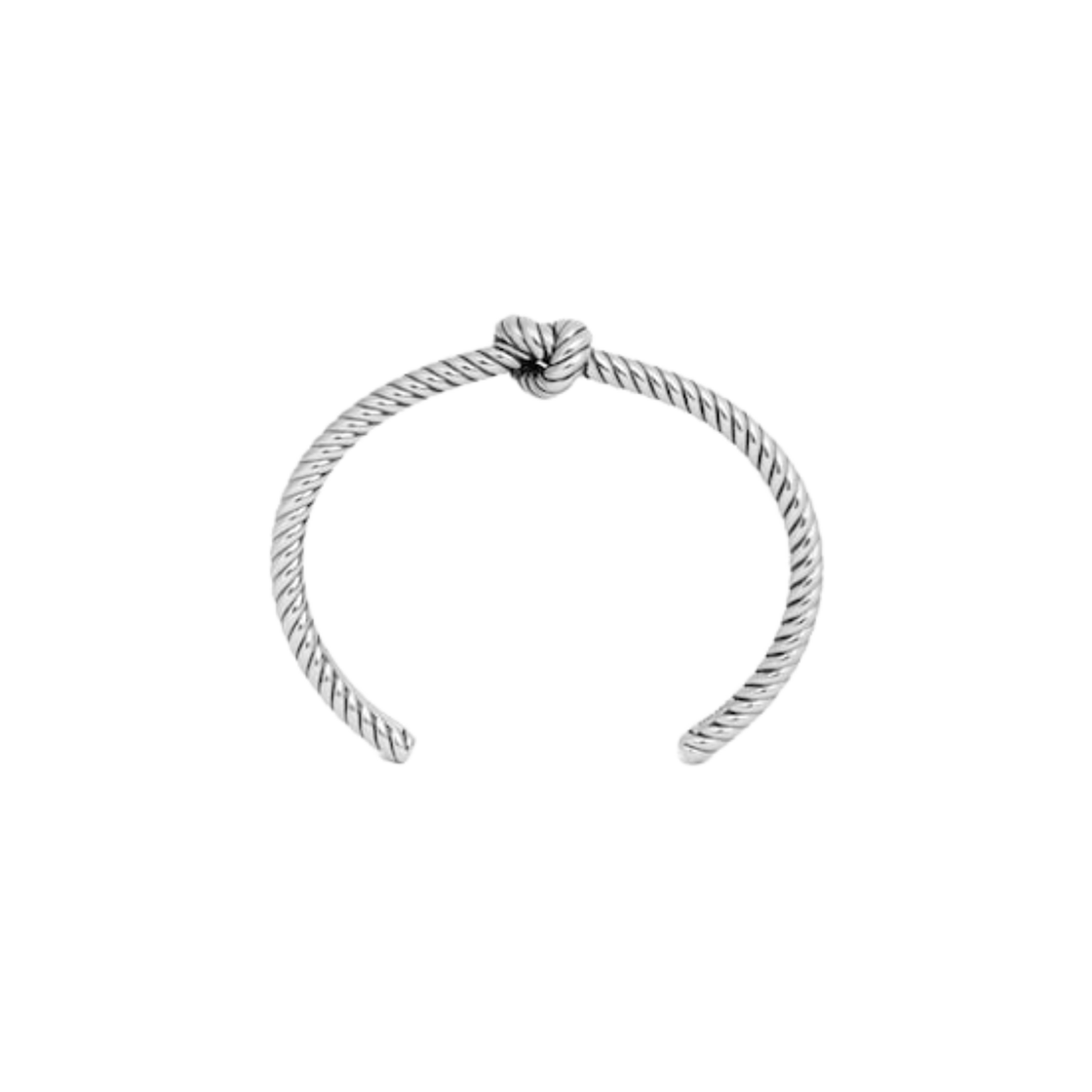 셀린느 브라스 로듐 피니쉬 노트 코드 패턴 커프 실버(Celine Knot Cord Patterned Cuff in Brass with Rhodium Finish Silver) - 1