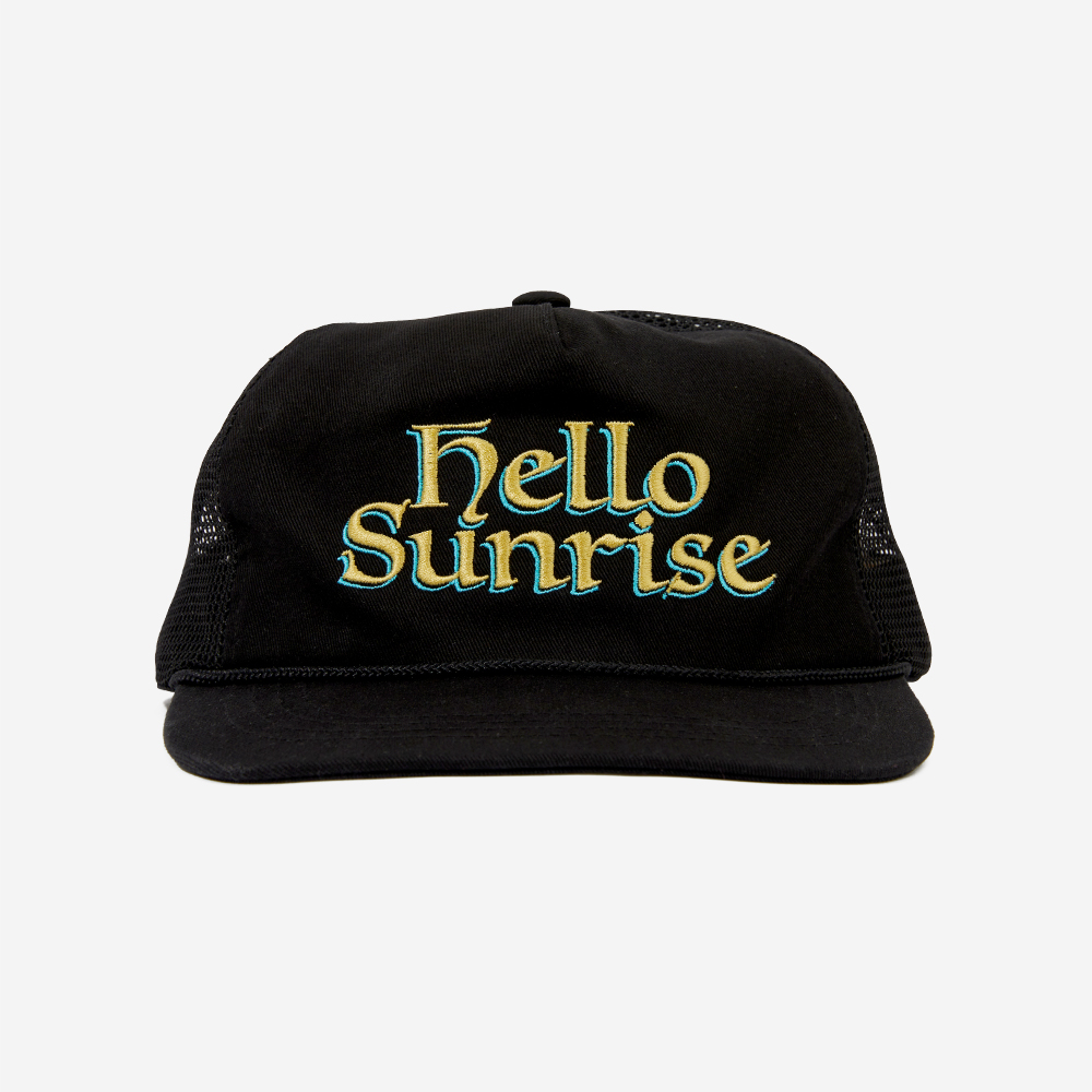 헬로 선라이즈 헤리티지 로고 릴랙스드 핏 5패널 캡 블랙(Hello Sunrise Heritage Logo Relaxed Fit 5P Cap Black)