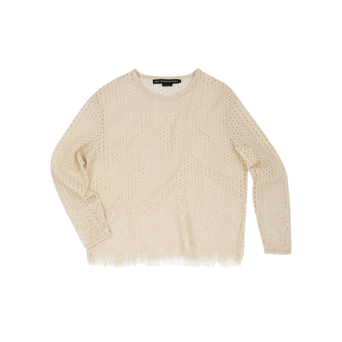 ADSB 앤더슨벨 썸머 네트 크루넥 스웨터 에크루