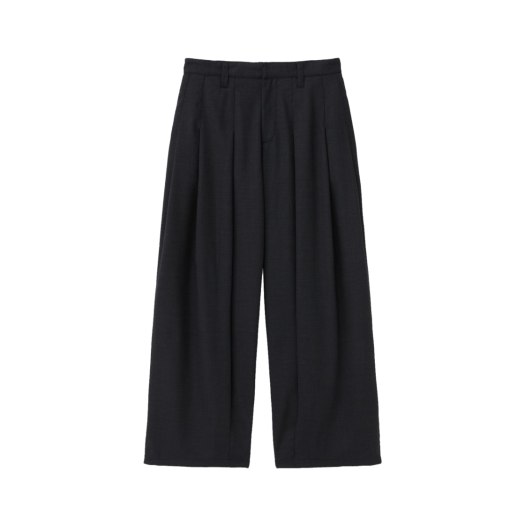 DNBESSPT25BK DNSR Summer Wool Multi-Pleated Wide Slacks Black