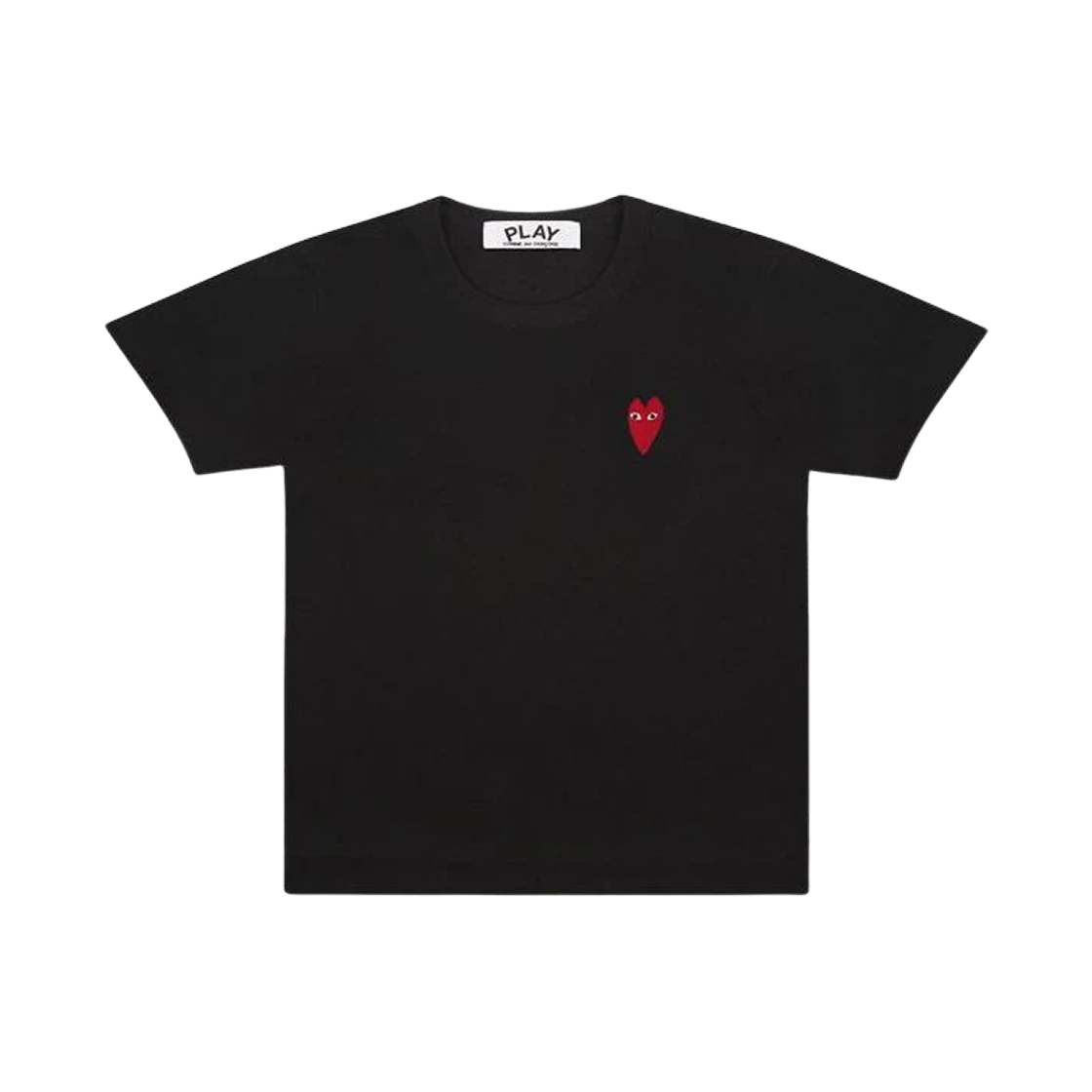 AZ-T229-051-1 (W) Play Comme des Garcons Red Heart Short Sleeve Shirt Black