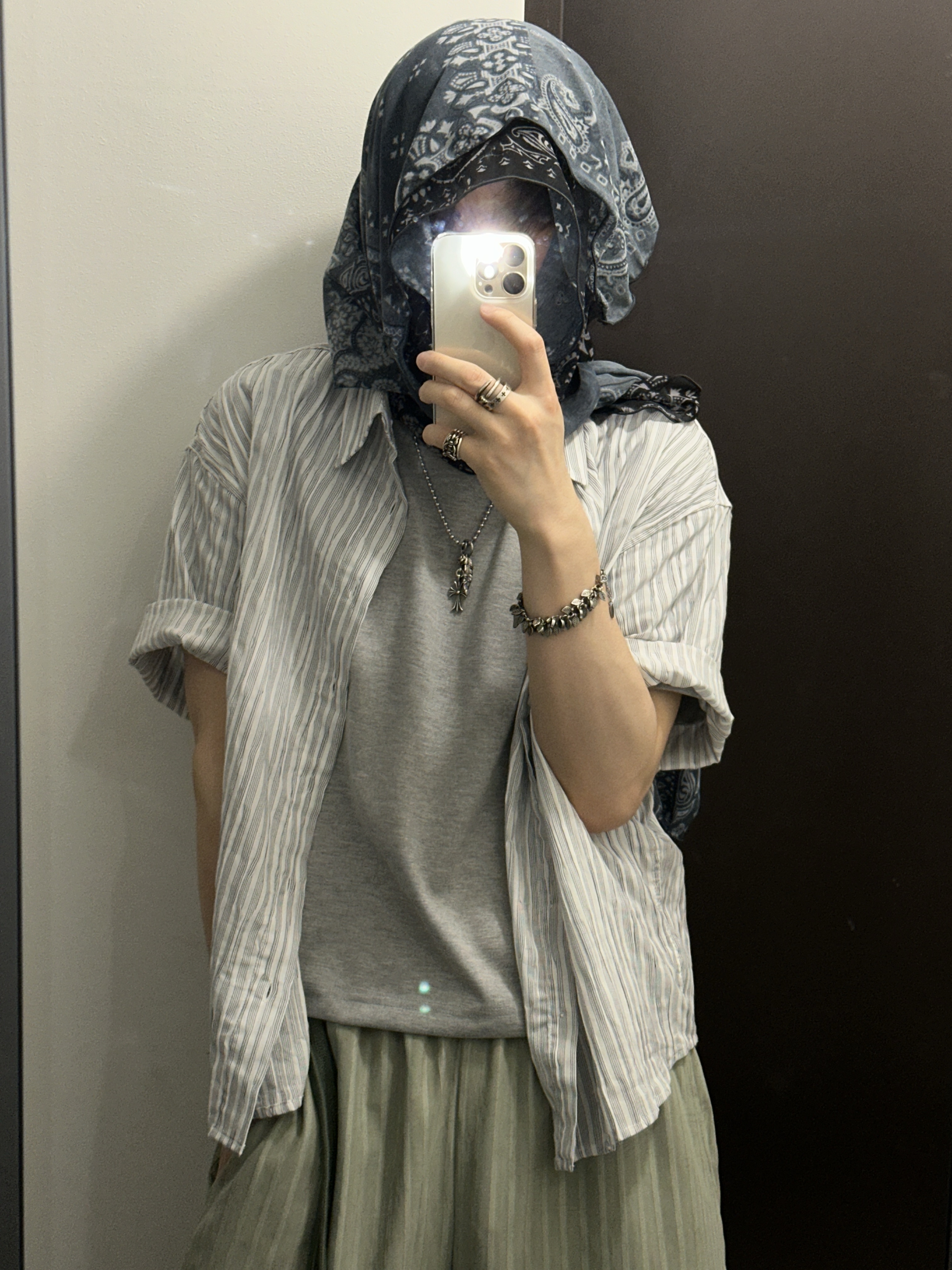 Hono Report Easy Big Rope Pants Pistachio, Hono Report Leaf Bracelet 착용 스타일 - 8