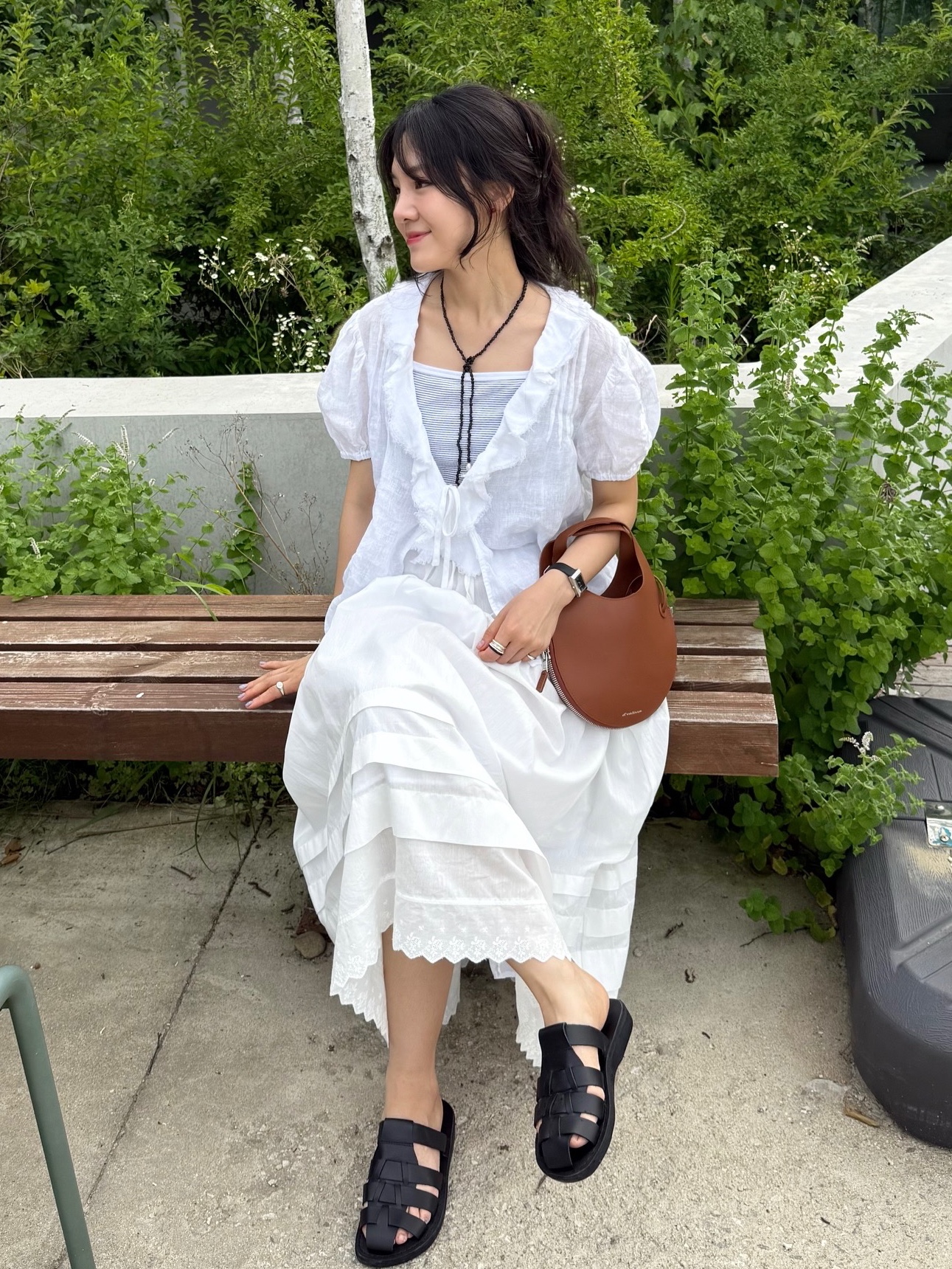 Jerusalem Sandals No.1063 Michael Slide Black 착용 스타일 - 3