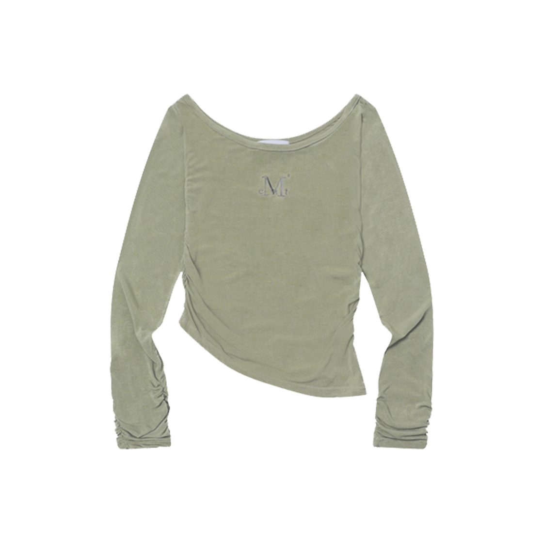 P00000XU MUCENT Viola One Shoulder Unbalance Shirring T Khaki