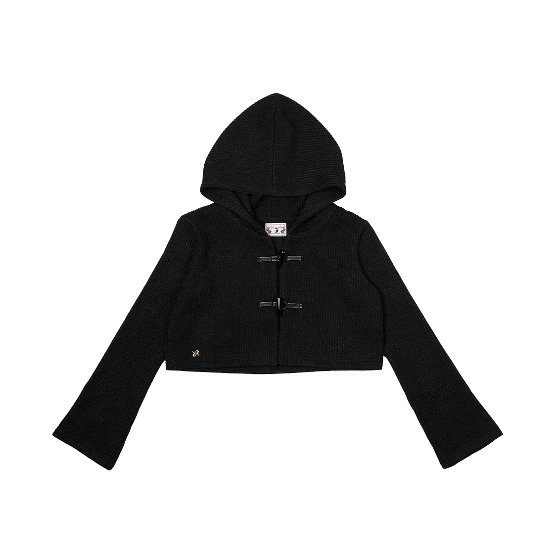 러프넥 니트 숏 가디건 블랙(Roughneck Knit Short Cardigan Black)