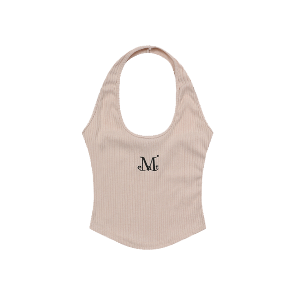 무센트 카일락 골지 홀터넥 크롭 슬리브리스 나시 베이지(MUCENT Kylilac Crop Sleeveless Beige)