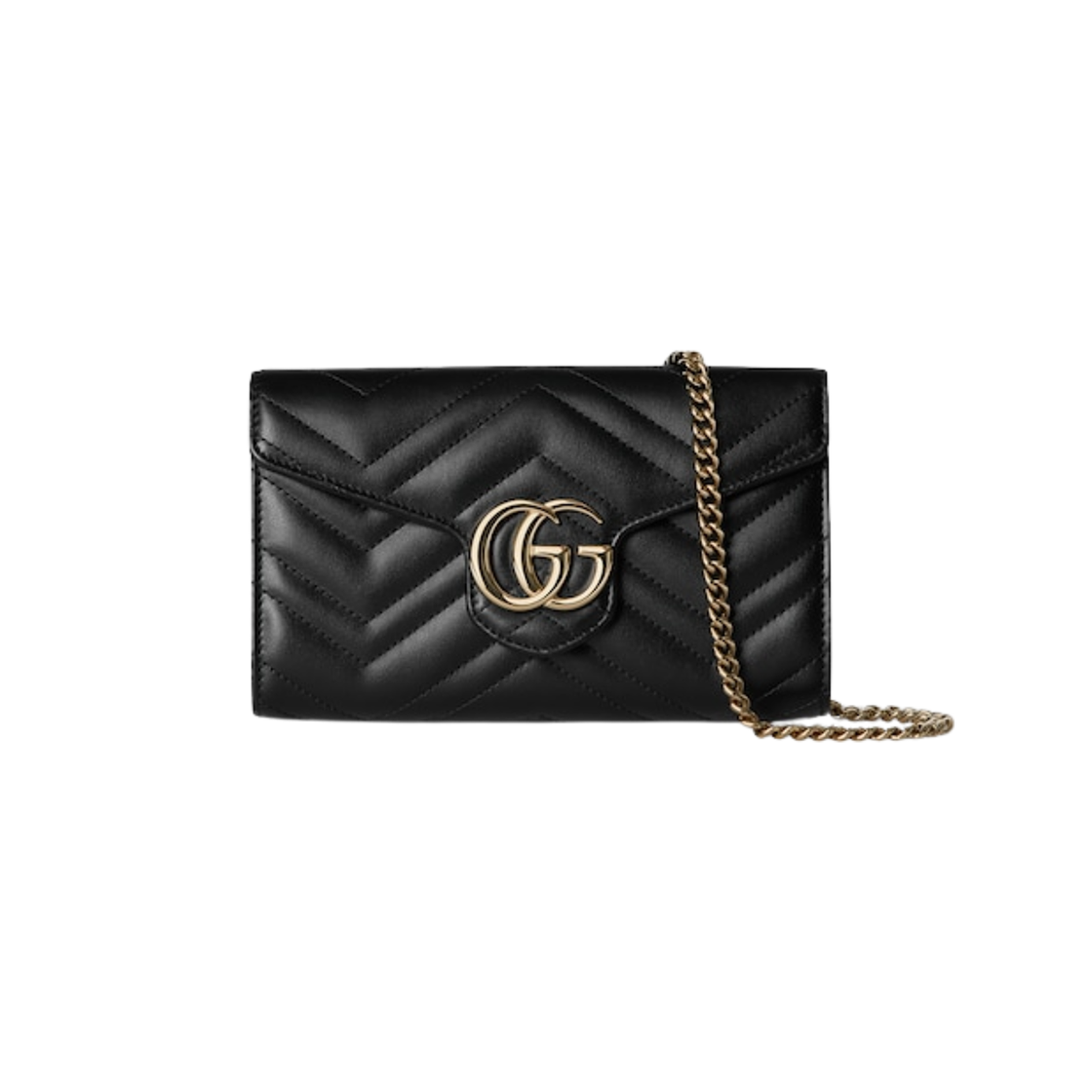 구찌 GG 마몽 체인 월렛 블랙(Gucci GG Marmont Chain Wallet Black) - 1
