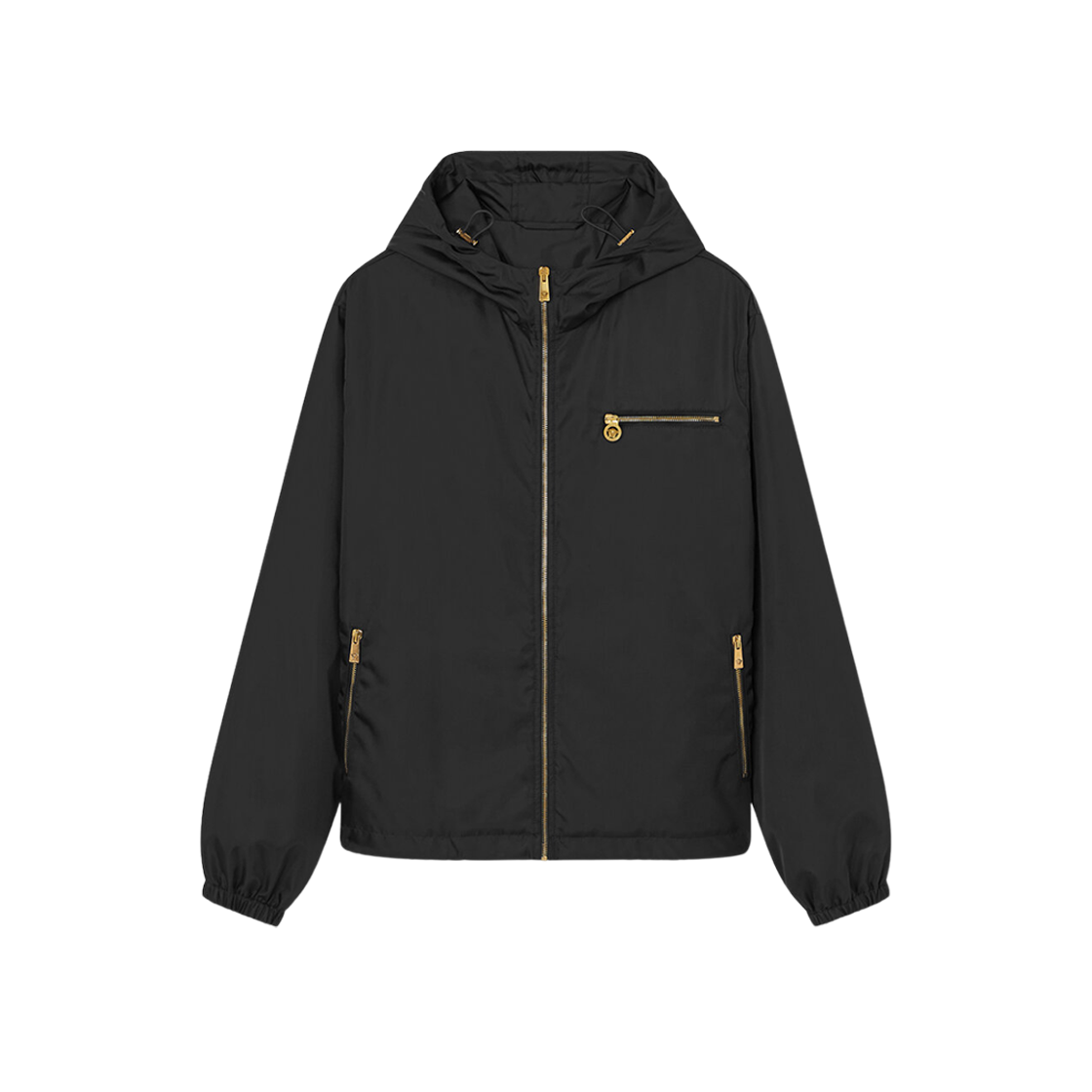 1018851-1A02928-1B000 Versace Nylon Windbreaker Jacket Black