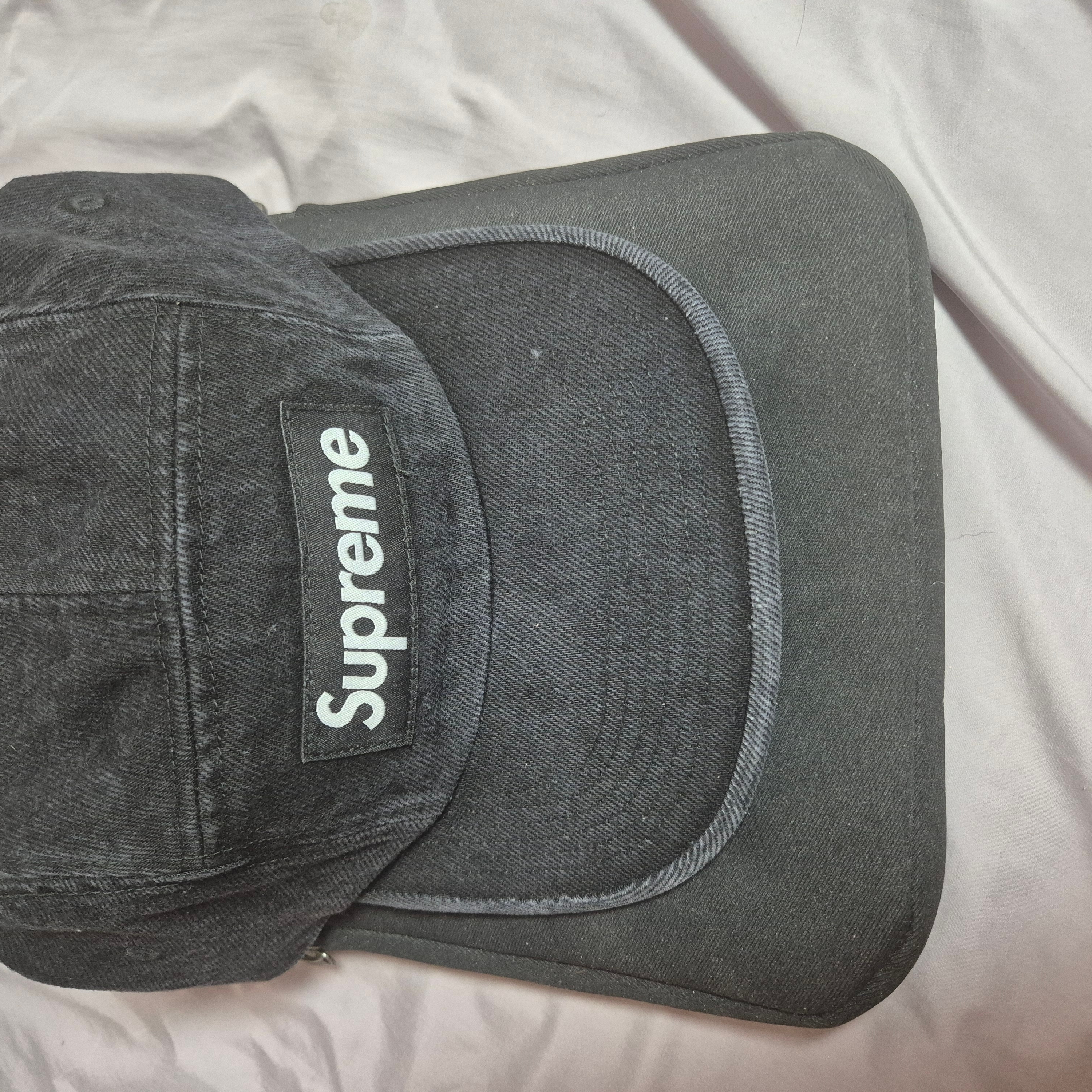 Supreme Denim Camp Cap Black - 25SS 착용 스타일