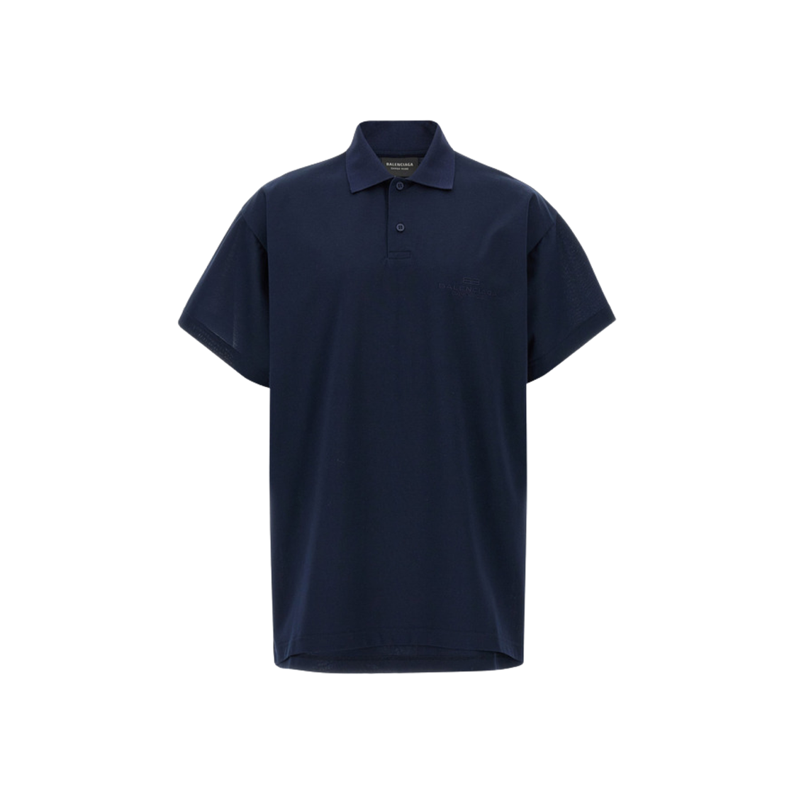 813299TRVW48065 Balenciaga Cotton Polo T-Shirt Dark Navy