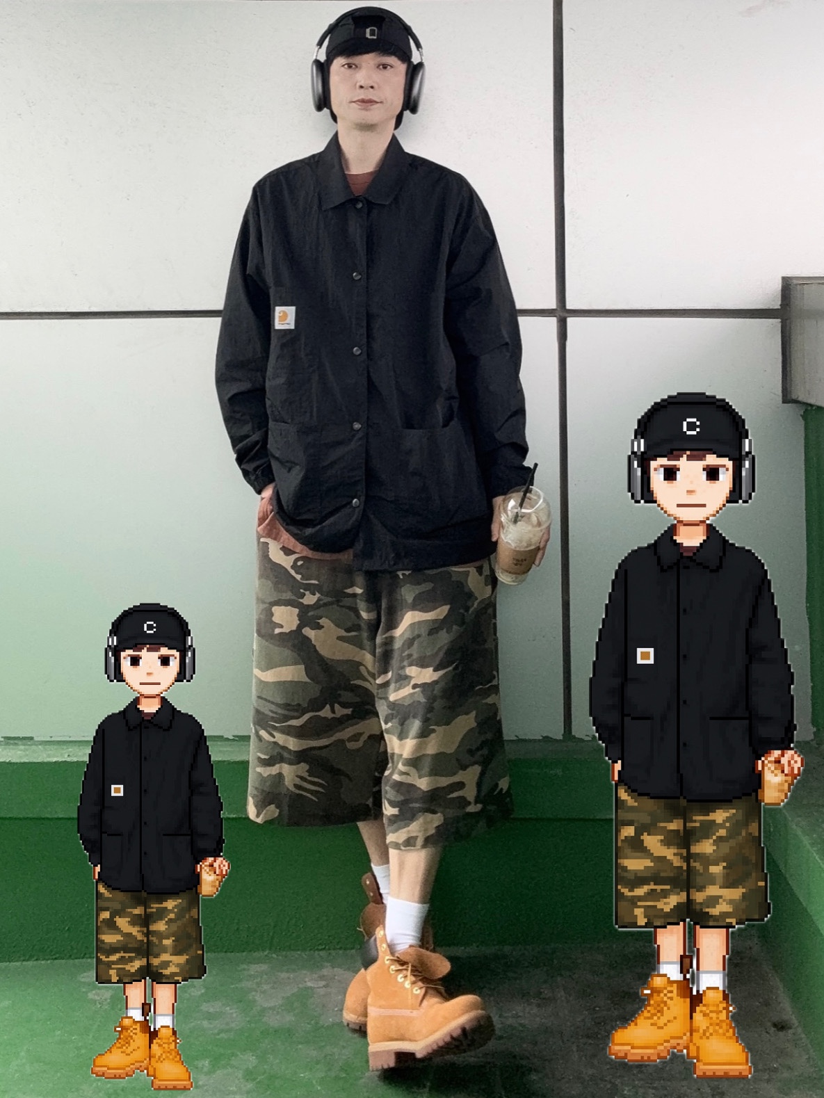 Timberland Premium 6 inch Waterproof Boot Wheat Nubuck - Medium, SLOW RECORD HOUSE Carpenter Bermuda Wide Camo Pants Vintage Green 착용 스타일 - 1