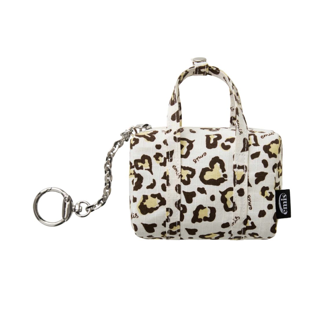 - Emis Logo Leopard Key Ring Ivory