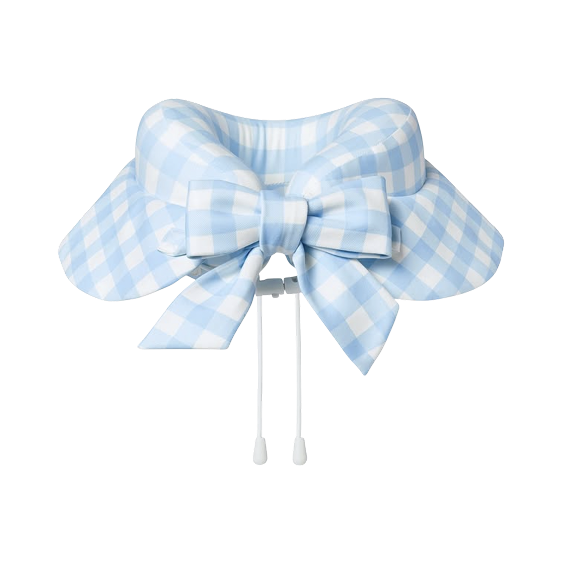 하우스 노웨어 x 슈슈통 리본 넥 필로우 2 블루 체크(Haus Nowhere x Shushu/Tong Ribbon Neck Pillow 2 Blue Check)
