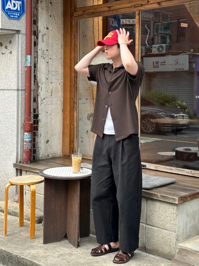 Jerusalem Sandals No.1063 Michael Slide Brown 착용 스타일 - 2