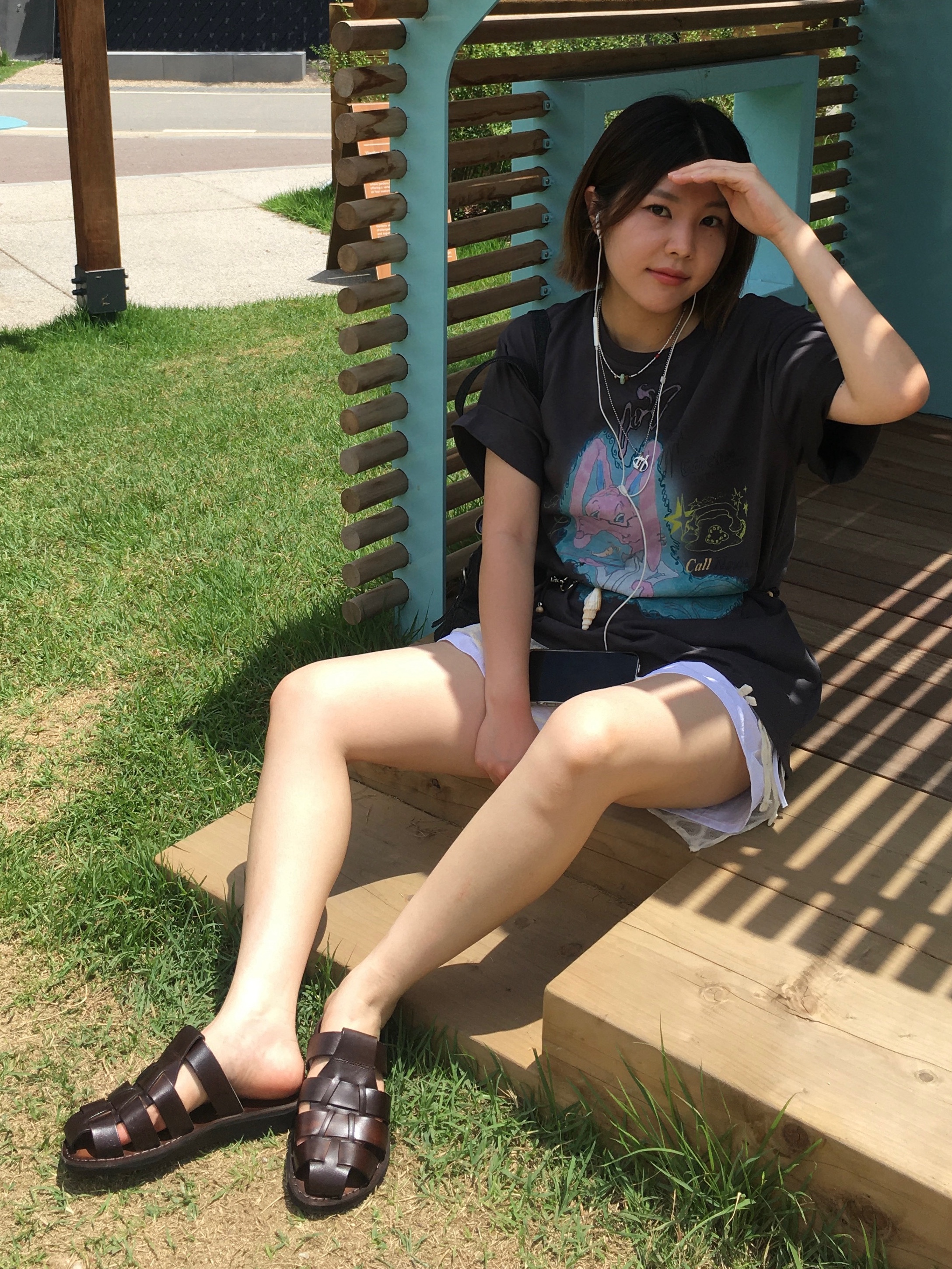 Jerusalem Sandals No.1063 Michael Slide Brown 착용 스타일 - 2