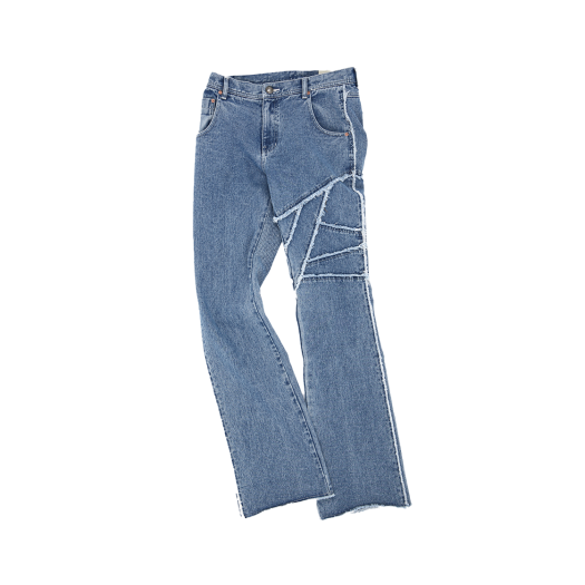 apa686m(WASHED BLUE) ADSB Andersson Bell Ghentel Raw-Cut Flare Jeans  Washed Blue