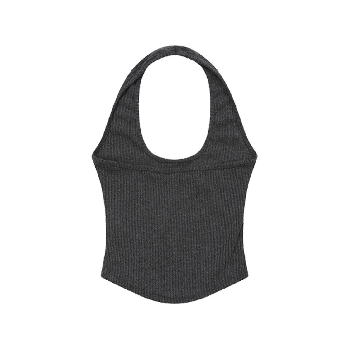 무센트 카일락 골지 홀터넥 크롭 슬리브리스 나시 차콜(MUCENT Kylilac Crop Sleeveless Charcoal) - 2
