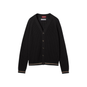 Gucci Web Cotton Knit Cardigan Black