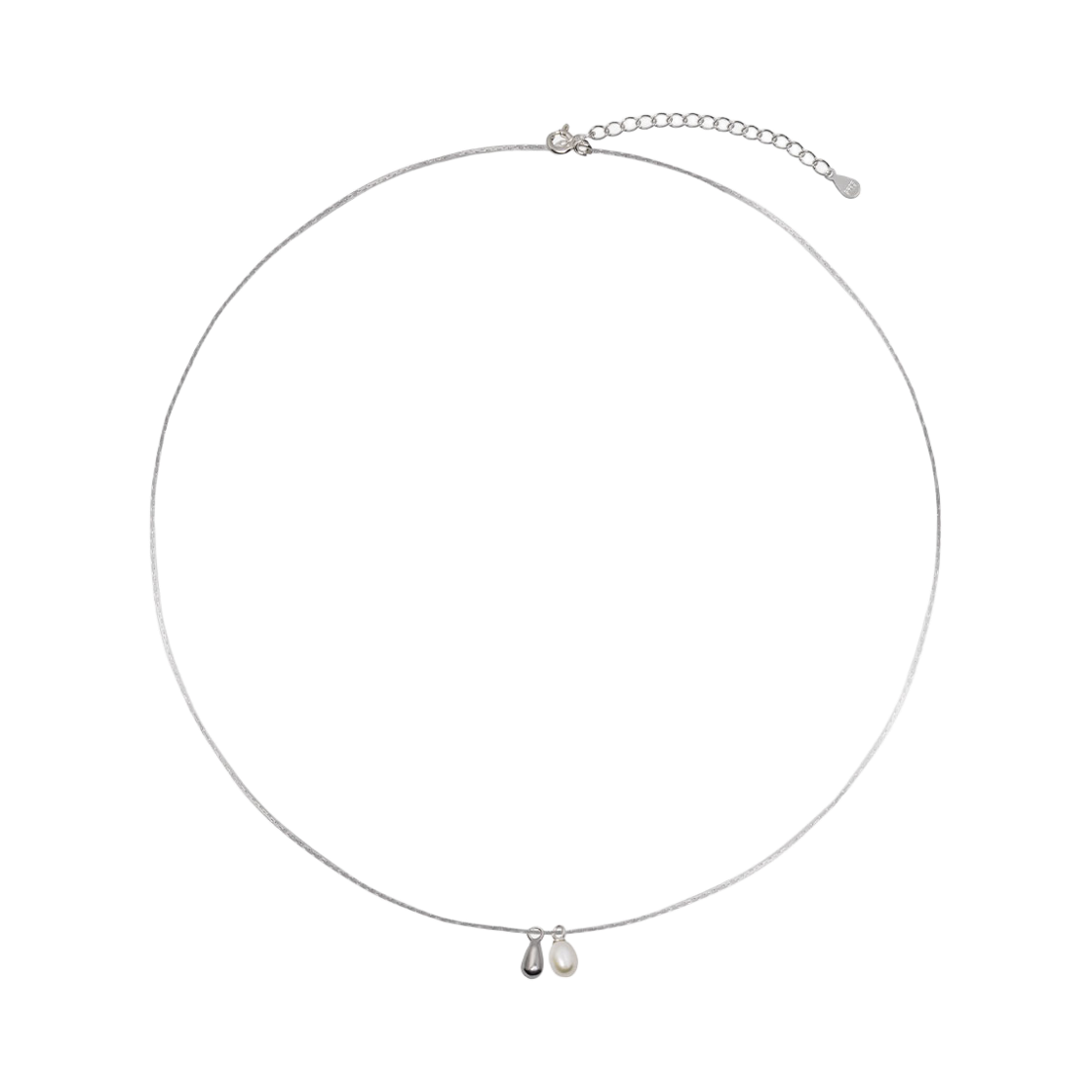 L251MNK040 lovememonster [Silver] Double Drop Necklace  Silver