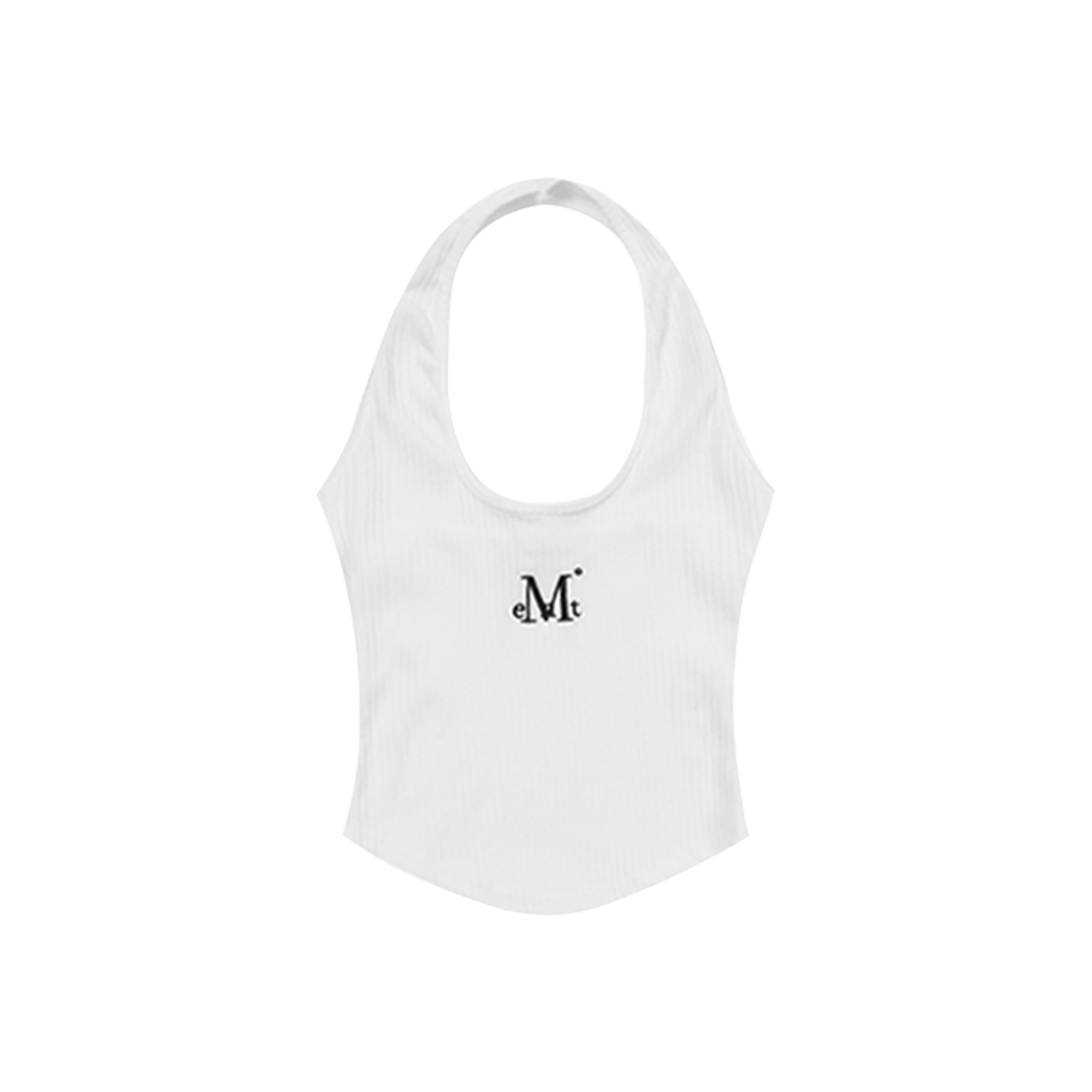 무센트 카일락 골지 홀터넥 크롭 슬리브리스 나시 화이트(MUCENT Kylilac Crop Sleeveless White) - 1