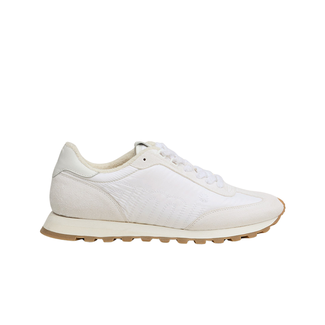 아미 뉴 러쉬 나일론 레더 디테일 로우탑 스니커즈 화이트(AMI New Rush Nylon and Leather Detail Low Top Sneakers White)