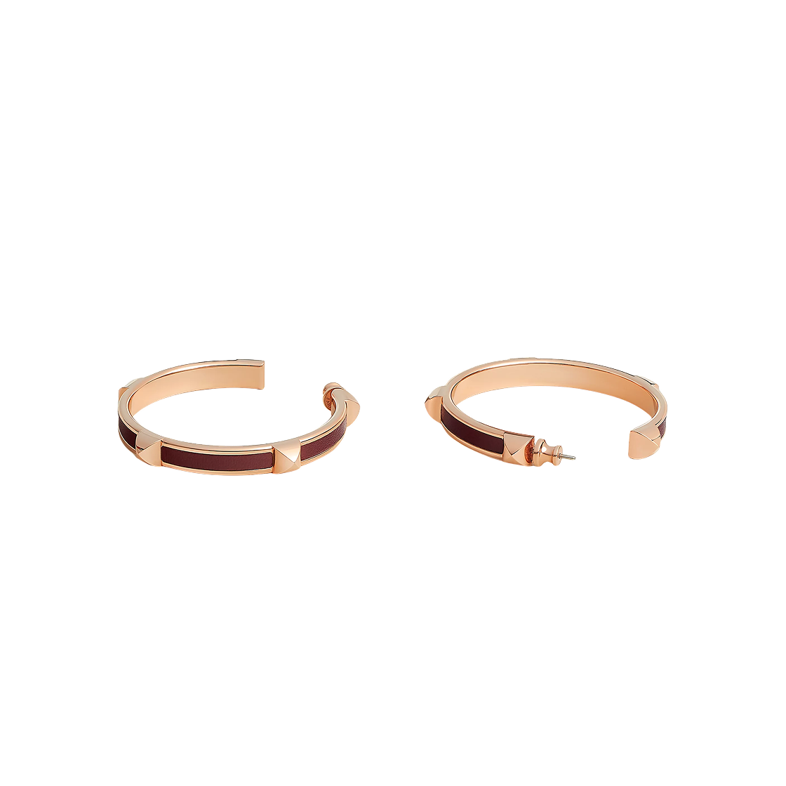 (W) 에르메스 라지 아테나 이어링 박스 카프스킨 & 페르마브라스 하드웨어 루즈 H((W) Hermes Large Athena Earrings Box Calfskin & Permabrass Rouge H) - 1