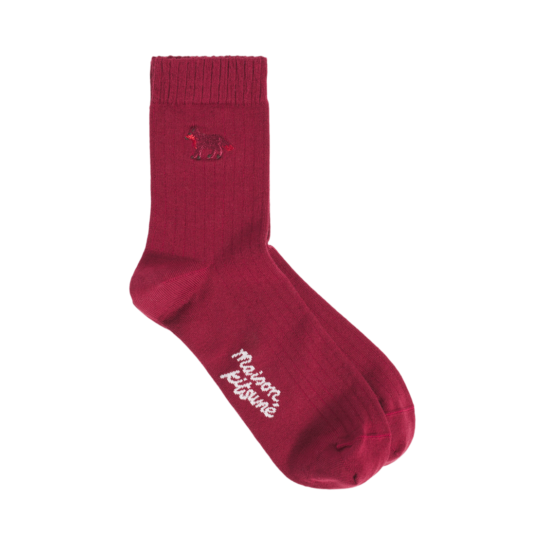 메종 키츠네 베이비 폭스 삭스 마호가니 레드(Maison Kitsune Baby Fox Socks Mahogany Red) - 1