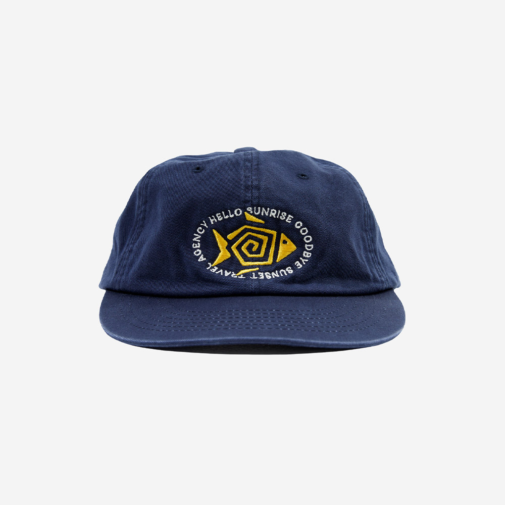 헬로선라이즈 피쉬 오벌 로고 릴랙스드 핏 6패널 캡 네이비(Hello Sunrise Fish Oval Logo Relaxed Fit 6P Cap Navy)