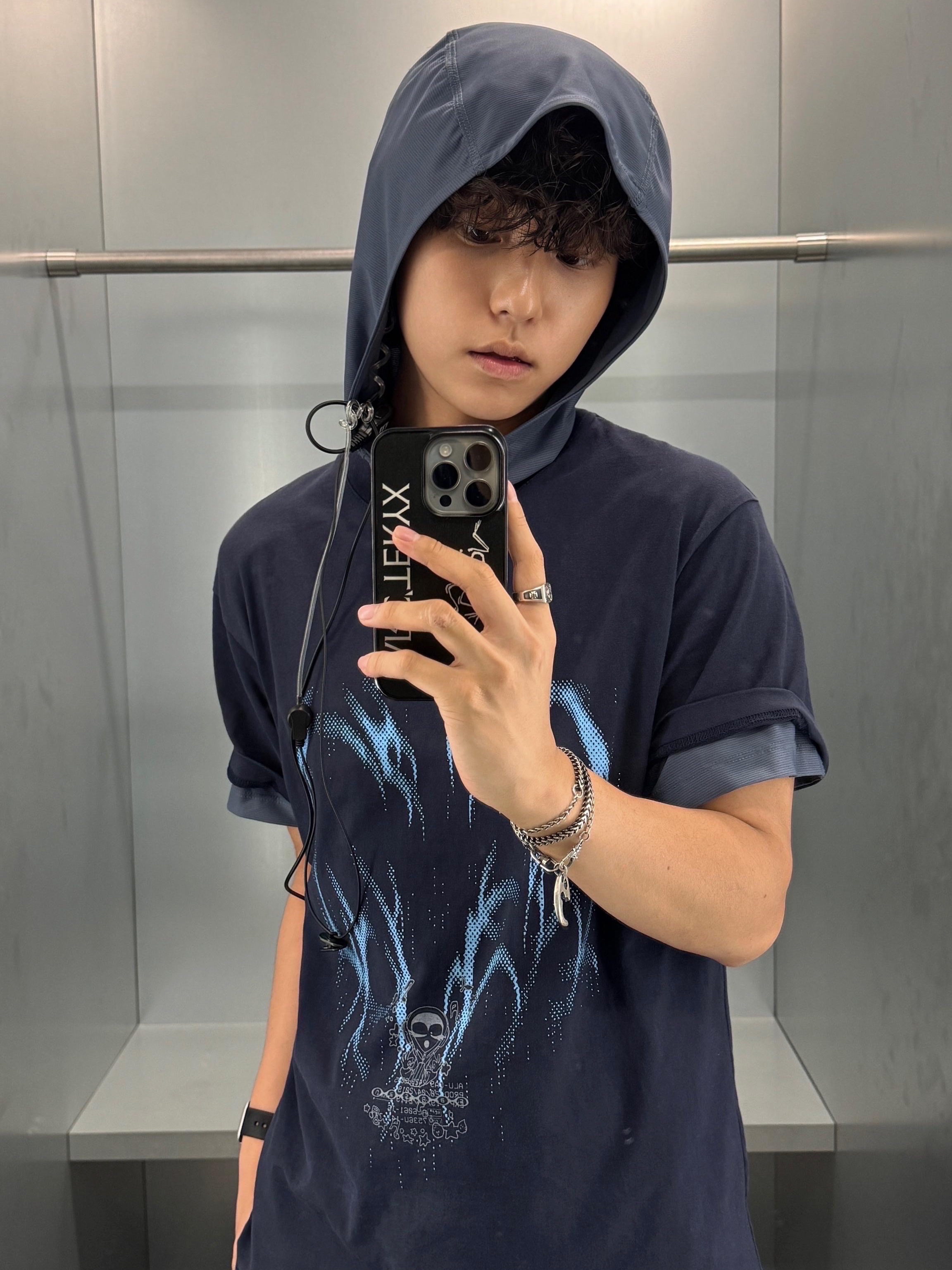 Sansan Gear Pulse Of Rebirth T-Shirt Navy, Sansan Gear Pulse Of Rebirth T-Shirt Navy - 25SS 착용 스타일